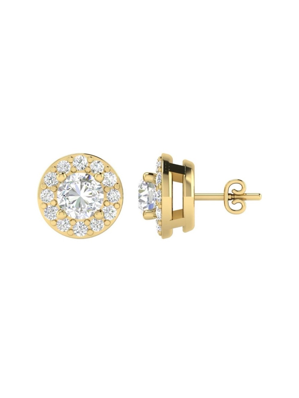 Pandora Round Sparkle Stud Earrings